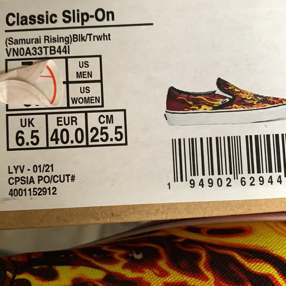 VANS CLASSIC SLIP ON SAMURAI RISING BLACK/Trwht MN - Picture 16 of 16